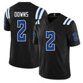 Indianapolis #2 Downs Player Football V Neck Short Sleeve Black Jersey Josh For Men Youth Women Gift