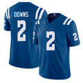 Indianapolis #2 Downs Player Football V Neck Short Sleeve Royal Jersey Josh For Men Youth Women Gift