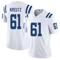 Indianapolis #61 Kreutz Player Football V Neck Short Sleeve White Jersey Josh For Men Youth Women Gift