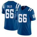 Indianapolis #66 Sills Player Football V Neck Short Sleeve Royal Jersey Josh For Men Youth Women Gift