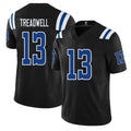 Indianapolis #13 Treadwell Player Football V Neck Short Sleeve Black Jersey Laquon For Men Youth Women Gift
