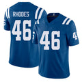 Indianapolis #46 Rhodes Player Football V Neck Short Sleeve Royal Jersey Luke For Men Youth Women Gift