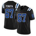 Indianapolis #67 Tenuta Player Football V Neck Short Sleeve Black Jersey Luke For Men Youth Women Gift