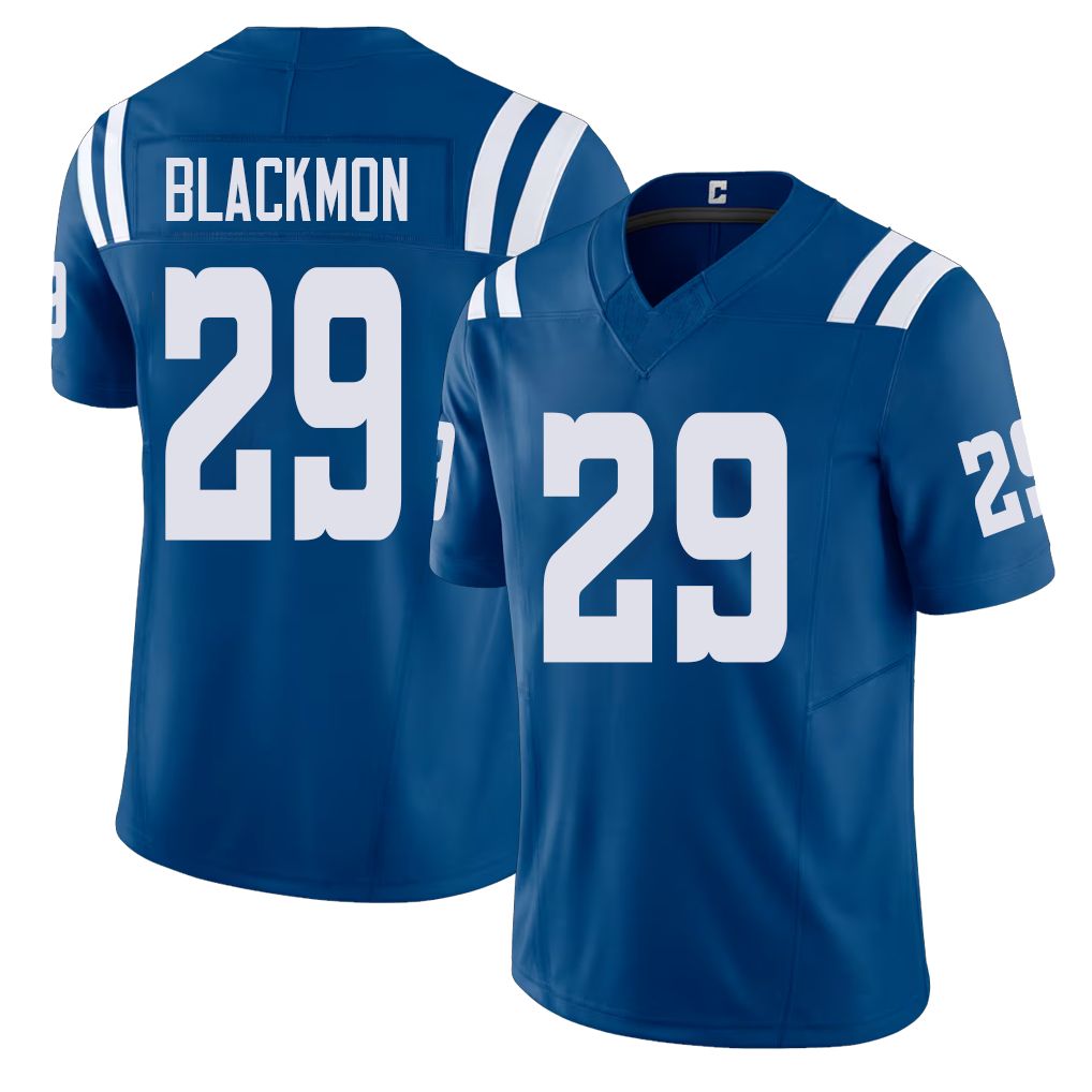 Indianapolis #29 Blackmon Player Football V Neck Short Sleeve Royal Jersey Mekhi For Men Youth Women Gift