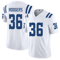 Indianapolis #36 Rodgers Player Football V Neck Short Sleeve White Jersey Mekhi For Men Youth Women Gift