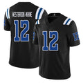 Indianapolis #12 Westbrook-Ikhine Player Football V Neck Short Sleeve Black Jersey Nick For Men Youth Women Gift
