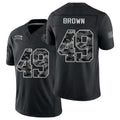 Indianapolis #49 Brown Player Football V Neck Short Sleeve Black Jersey Pharaoh For Men Youth Women Gift
