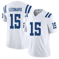 Indianapolis #15 Leonard Player Football V Neck Short Sleeve White Jersey Riley For Men Youth Women Gift
