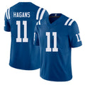 Indianapolis #11 Hagans Player Football V Neck Short Sleeve Royal Jersey Sahmir For Men Youth Women Gift