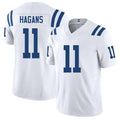Indianapolis #11 Hagans Player Football V Neck Short Sleeve White Jersey Sahmir For Men Youth Women Gift