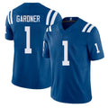 Indianapolis #1 Gardner Player Football V Neck Short Sleeve Royal Jersey Sauce For Men Youth Women Gift