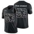 Indianapolis #63 Pran-Granger Player Football V Neck Short Sleeve Black Jersey Van For Men Youth Women Gift