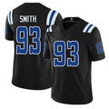 Indianapolis #93 Smith Player Football V Neck Short Sleeve Black Jersey Tim For Men Youth Women Gift