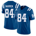 Indianapolis #84 Warren Player Football V Neck Short Sleeve Royal Jersey Tyler For Men Youth Women Gift