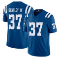 Indianapolis #37 Bentley IV Player Football V Neck Short Sleeve Royal Jersey Ulysses For Men Youth Women Gift