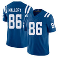 Indianapolis #86 Mallory Player Football V Neck Short Sleeve Royal Jersey Will For Men Youth Women Gift