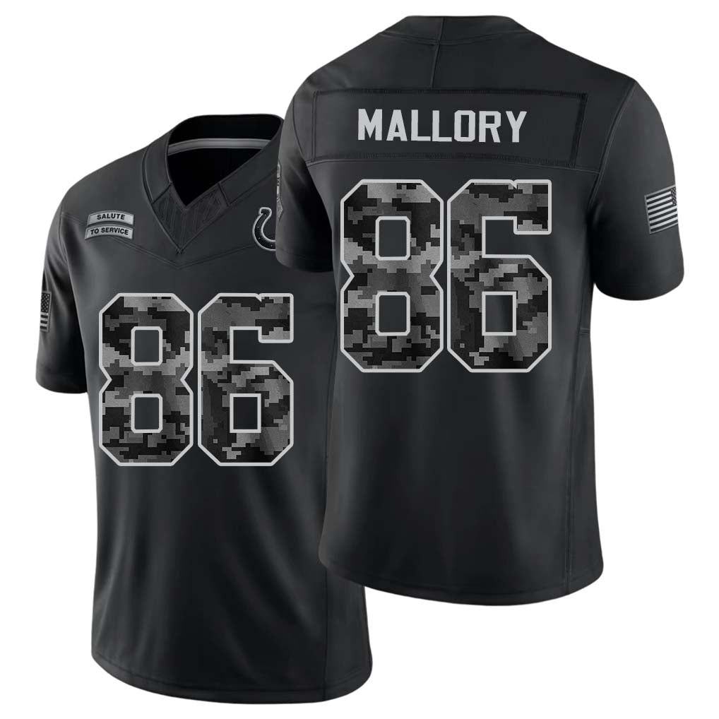 Indianapolis #86 Mallory Player Football V Neck Short Sleeve Black Jersey Will For Men Youth Women Gift