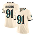Jacksonville #91 Player Armstead Football V Neck Short Sleeve Natural Jersey Arik For Men Youth Women Gift