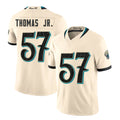 Jacksonville #57 Thomas Jr. Player Football V Neck Short Sleeve Natural Jersey Bryan For Men Youth Women Gift