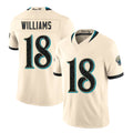 Jacksonville #18 Williams Player Football V Neck Short Sleeve Natural Jersey C.J. For Men Youth Women Gift