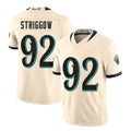 Jacksonville #92 Striggow Player Football V Neck Short Sleeve Natural Jersey Danny For Men Youth Women Gift
