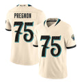 Jacksonville #75 Pregnon Player Football V Neck Short Sleeve Natural Jersey Emmanuel For Men Youth Women Gift
