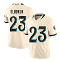 Jacksonville #23 Oluokun Player Football V Neck Short Sleeve Natural Jersey Foye For Men Youth Women Gift
