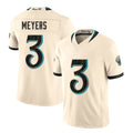 Jacksonville #3 Meyers Player Football V Neck Short Sleeve Natural Jersey Jakobi For Men Youth Women Gift
