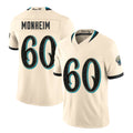 Jacksonville #60 Monheim Player Football V Neck Short Sleeve Natural Jersey Jonah For Men Youth Women Gift