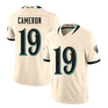 Jacksonville #19 Cameron Player Football V Neck Short Sleeve Natural Jersey Josh For Men Youth Women Gift