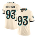 Jacksonville #93 Dickerson Player Football V Neck Short Sleeve Natural Jersey Matt For Men Youth Women Gift