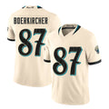 Jacksonville #87 Boerkircher Player Football V Neck Short Sleeve Natural Jersey Nate For Men Youth Women Gift