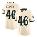 Jacksonville #46 Matiscik Player Football V Neck Short Sleeve Natural Jersey Ross For Men Youth Women Gift