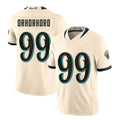 Jacksonville #99 Orhorhoro Player Football V Neck Short Sleeve Natural Jersey Ruke For Men Youth Women Gift