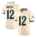 Jacksonville #12 Hunter Player Football V Neck Short Sleeve Natural Jersey Travis For Men Youth Women Gift