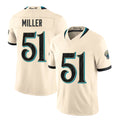Jacksonville #51 Miller Player Football V Neck Short Sleeve Quintin Jersey Ventrell For Men Youth Women Gift