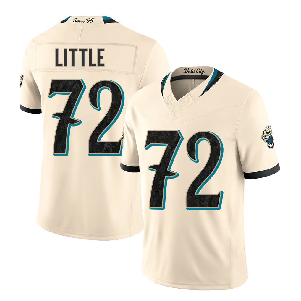 Jacksonville #72 Little Player Football V Neck Short Sleeve Natural Jersey Walker For Men Youth Women Gift