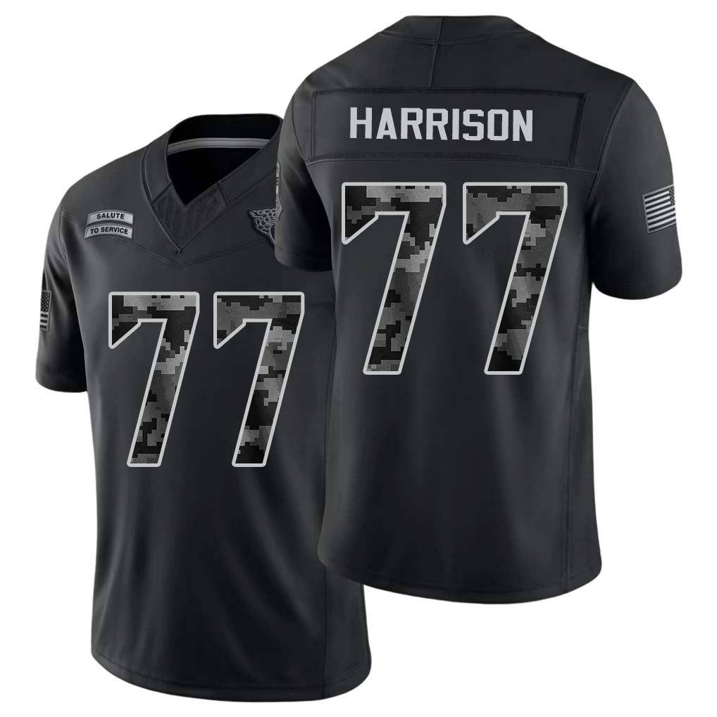 Jacksonville #77 Harrison Player Football V Neck Short Sleeve black Jersey Anton For Men Youth Women Gift