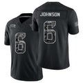 Jacksonville #6 Johnson Player Football V Neck Short Sleeve black Jersey Antonio For Men Youth Women Gift