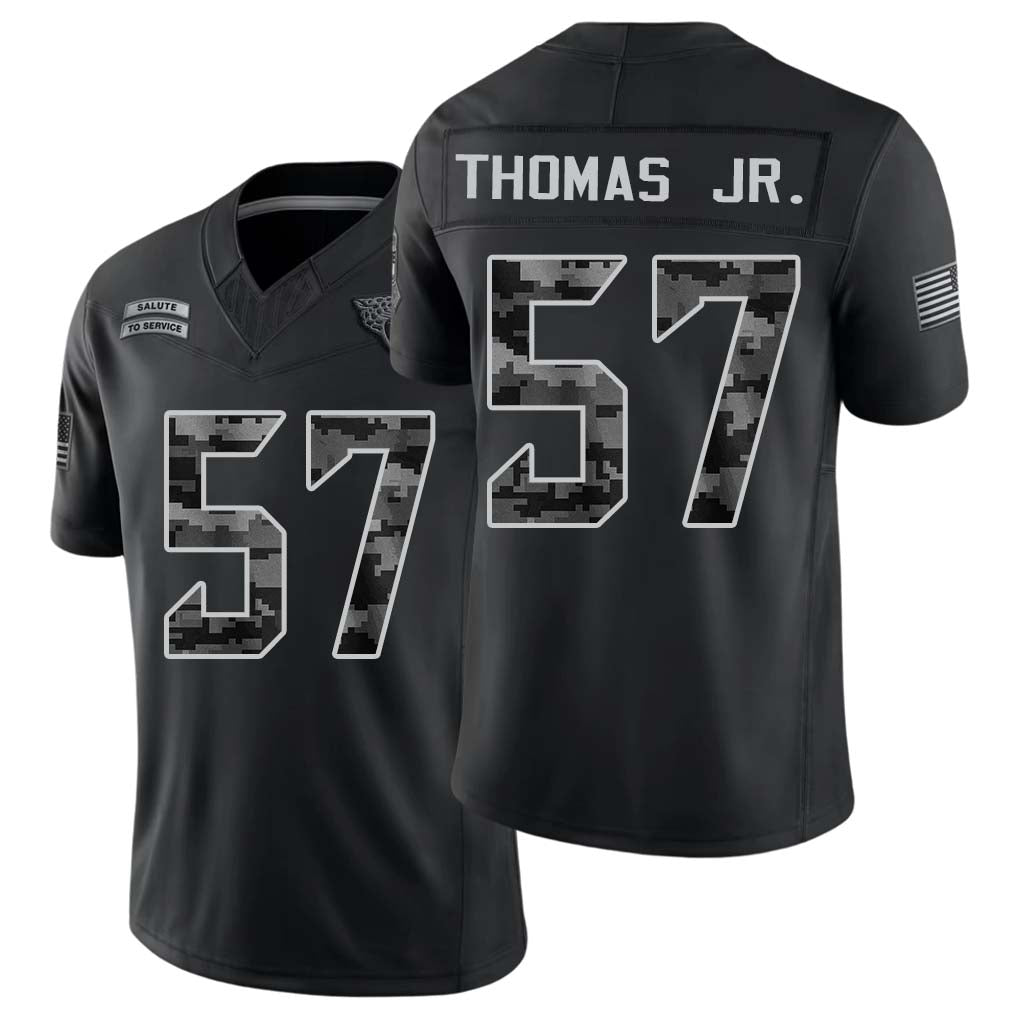 Jacksonville #57 Thomas Jr. Player Football V Neck Short Sleeve black Jersey Bryan For Men Youth Women Gift
