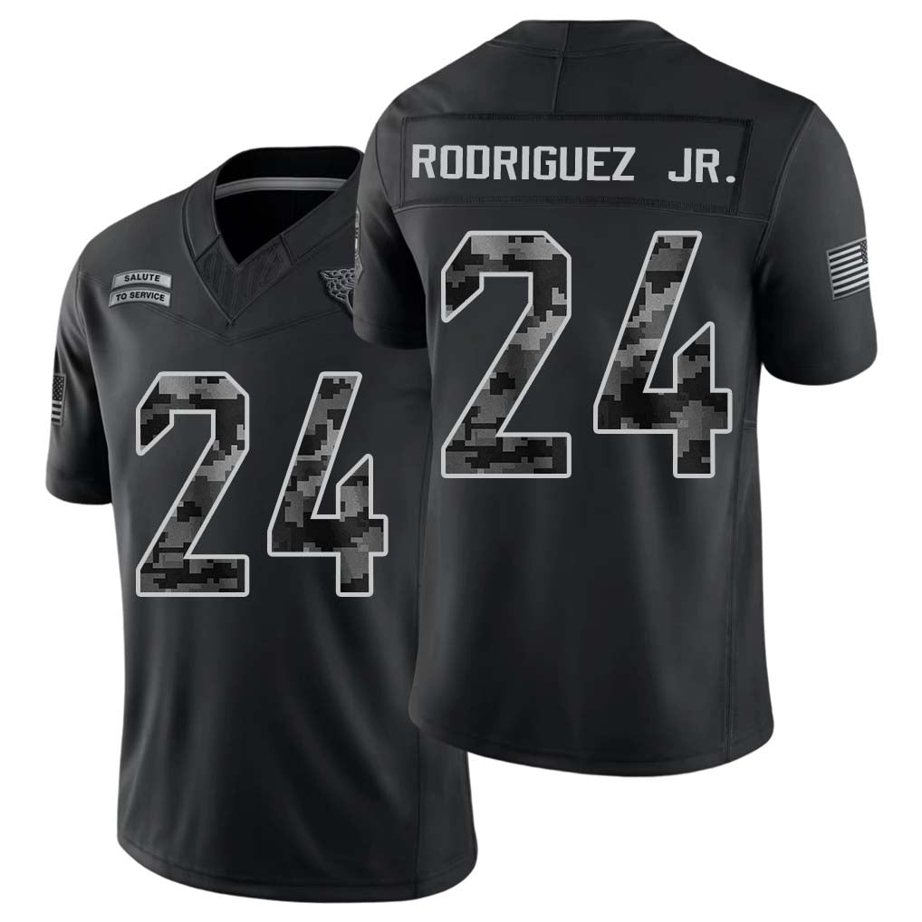 Jacksonville #24 Rodriguez Jr. Player Football V Neck Short Sleeve black Jersey Chris For Men Youth Women Gift