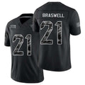 Jacksonville #21 Braswell Player Football V Neck Short Sleeve black Jersey Christian For Men Youth Women Gift