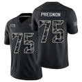 Jacksonville #75 Pregnon Player Football V Neck Short Sleeve black Jersey Emmanuel For Men Youth Women Gift