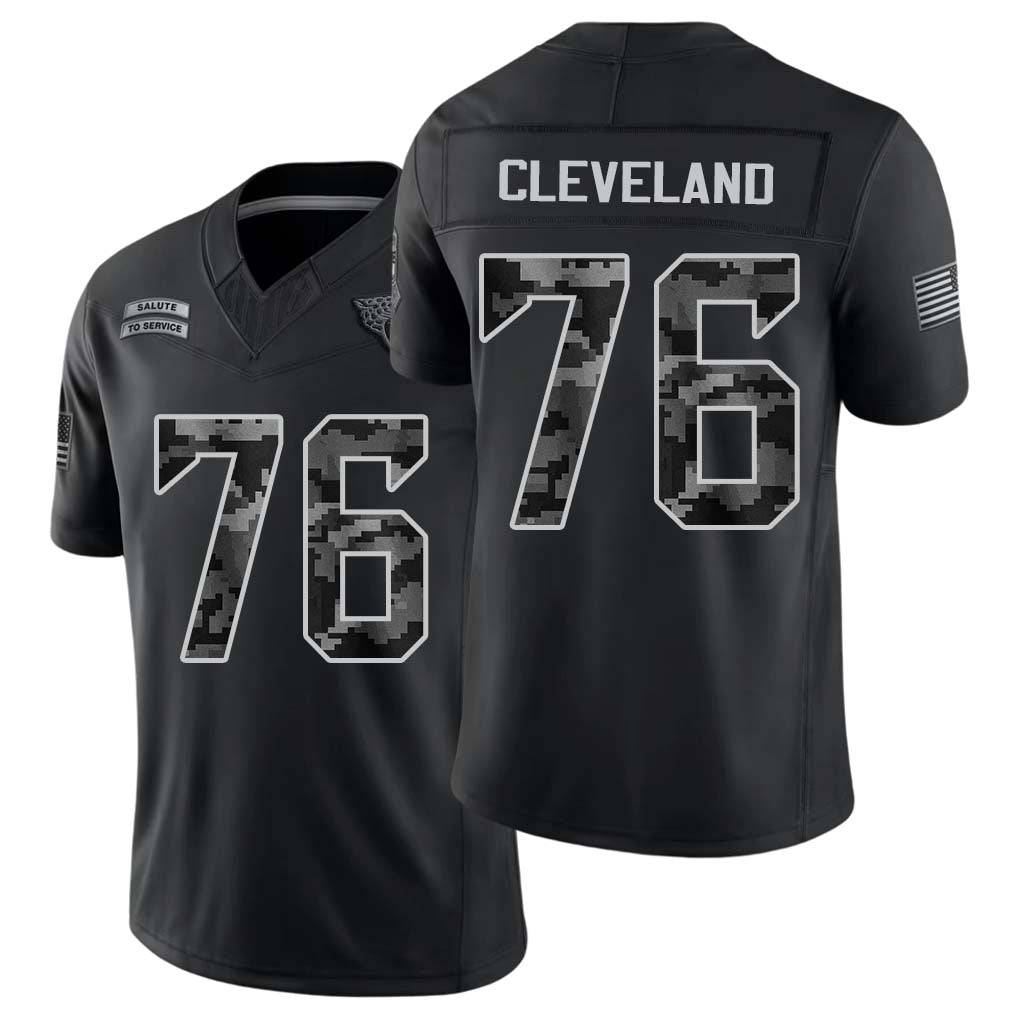 Jacksonville #76 Cleveland Player Football V Neck Short Sleeve black Jersey Ezra For Men Youth Women Gift