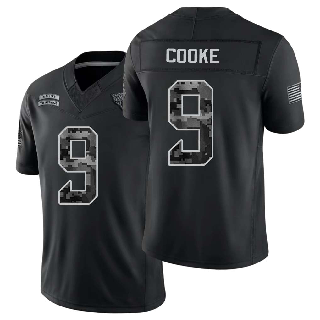 Jacksonville #9 Cooke Player Football V Neck Short Sleeve black Jersey Logan For Men Youth Women Gift