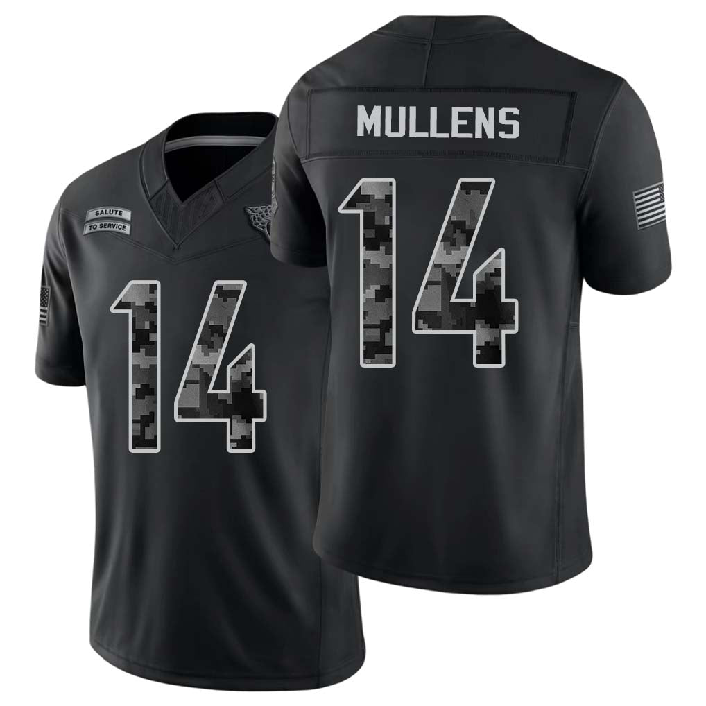 Jacksonville #14 Mullens Player Football V Neck Short Sleeve black Jersey Nick For Men Youth Women Gift