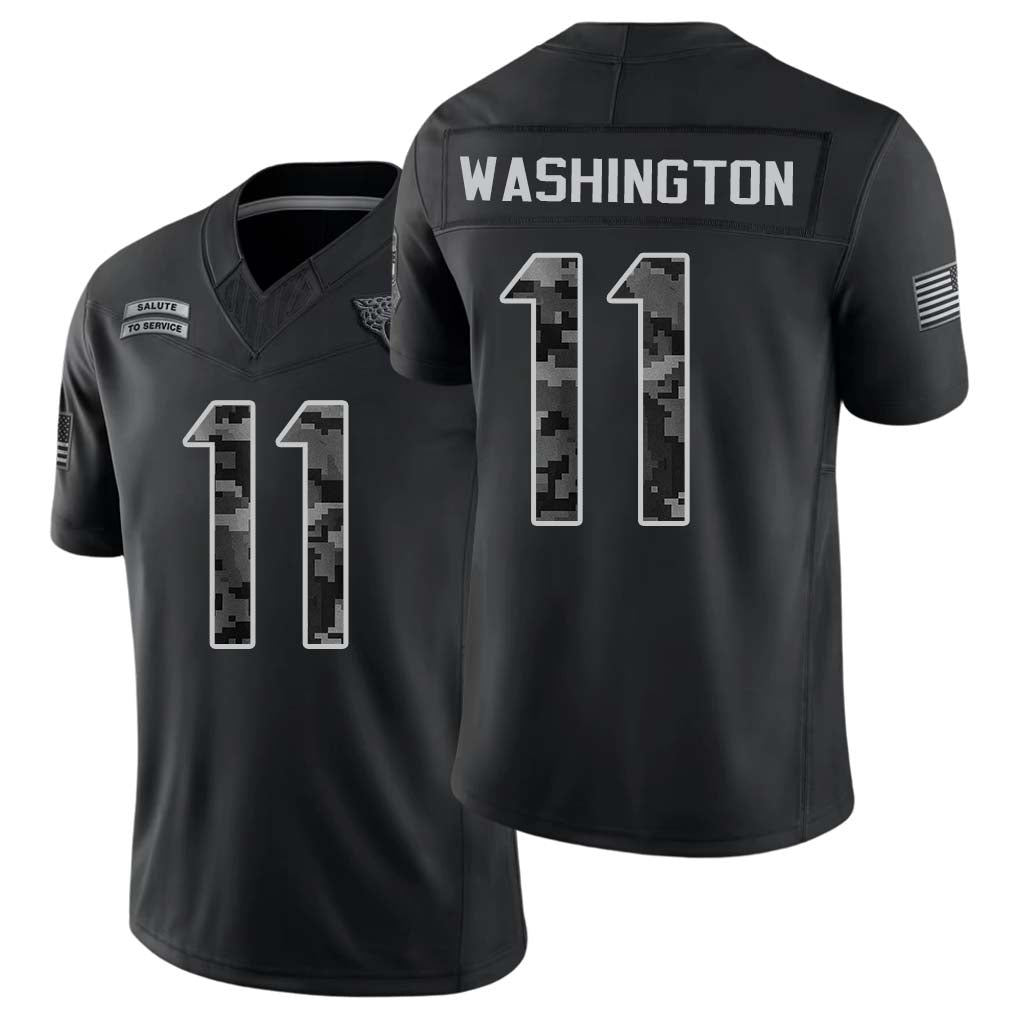 Jacksonville #11 Washington Player Football V Neck Short Sleeve black Jersey Parker For Men Youth Women Gift