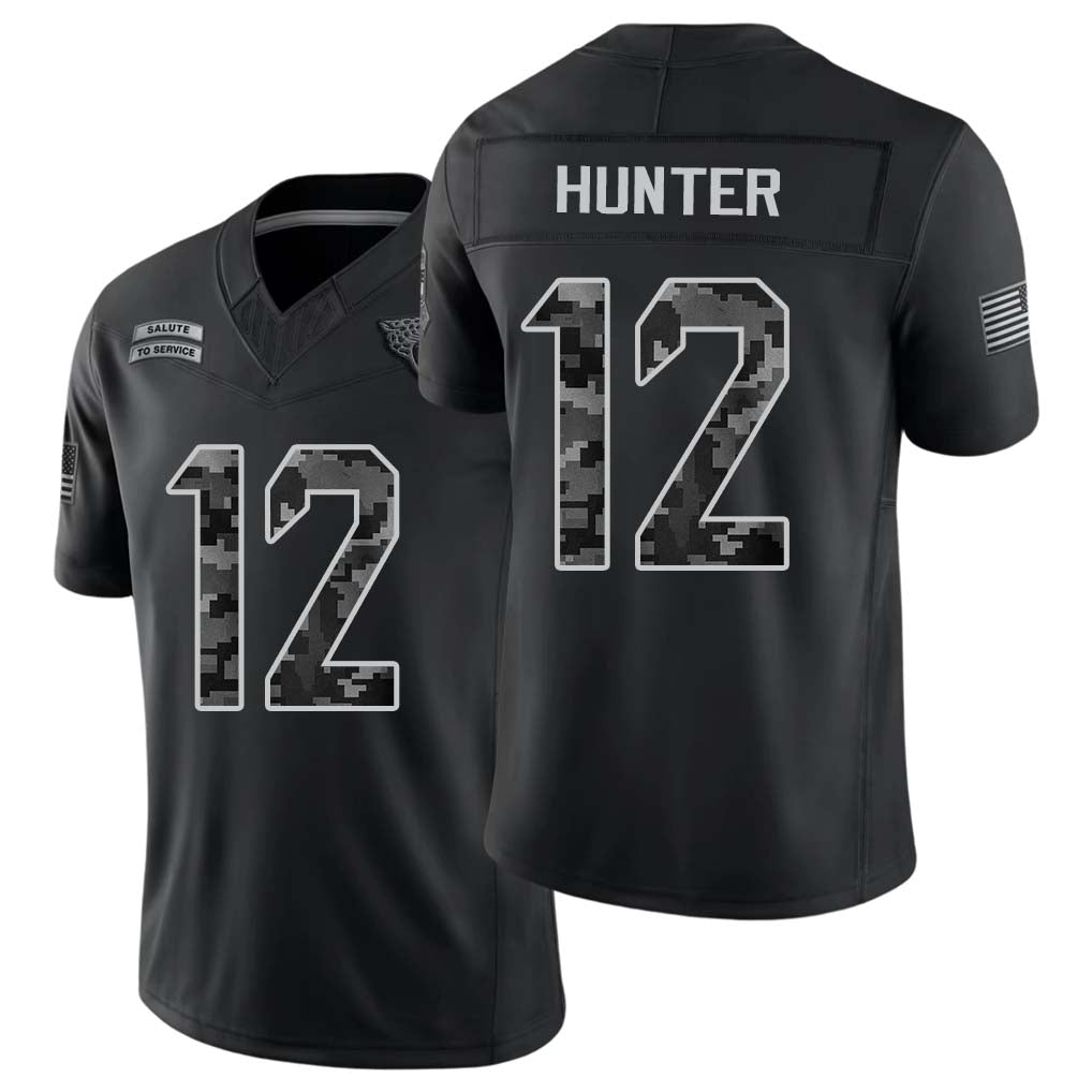 Jacksonville #12 Hunter Player Football V Neck Short Sleeve black Jersey Travis For Men Youth Women Gift