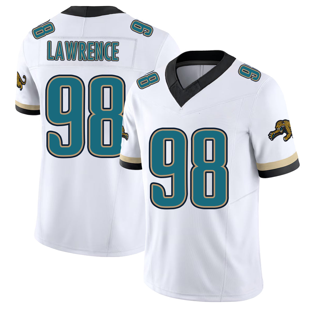 Jacksonville #98 Albert Football V Neck Short Sleeve White Jersey Regis For Men Youth Women Gift