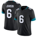 Jacksonville #6 Antonio Football V Neck Short Sleeve Black Jersey Johnson For Men Youth Women Gift